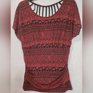 Heart Soul, Junior’s Size XL Blouse Top, Short Sleeves, Back Straps